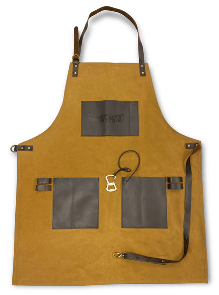 Waxed Canvas and Leather Apron | Grilling Accessories | Bayou