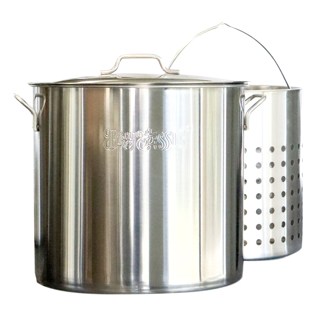 40-qt Stainless Stockpot with Basket