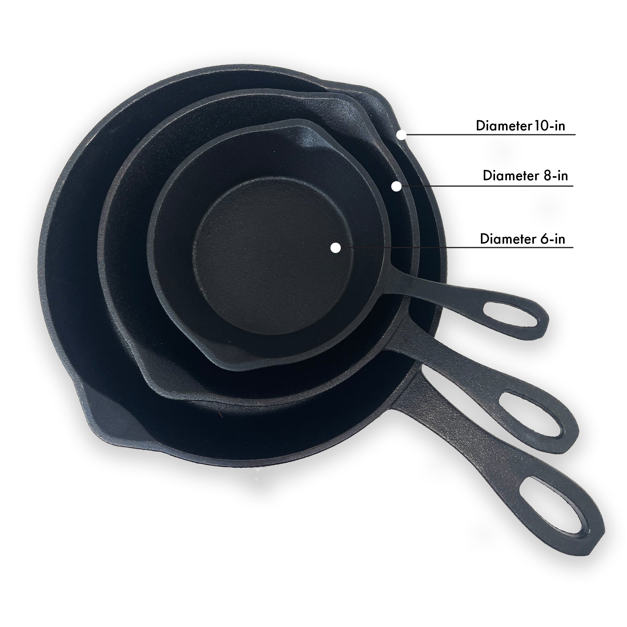 Cast Iron Skillet 8 Inch And 6 Inch Pan