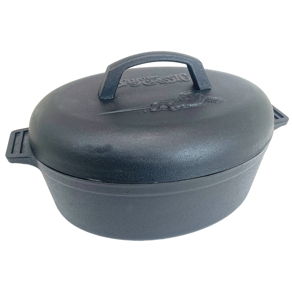 5.5-qt Cast Iron Oval Roaster with Lid