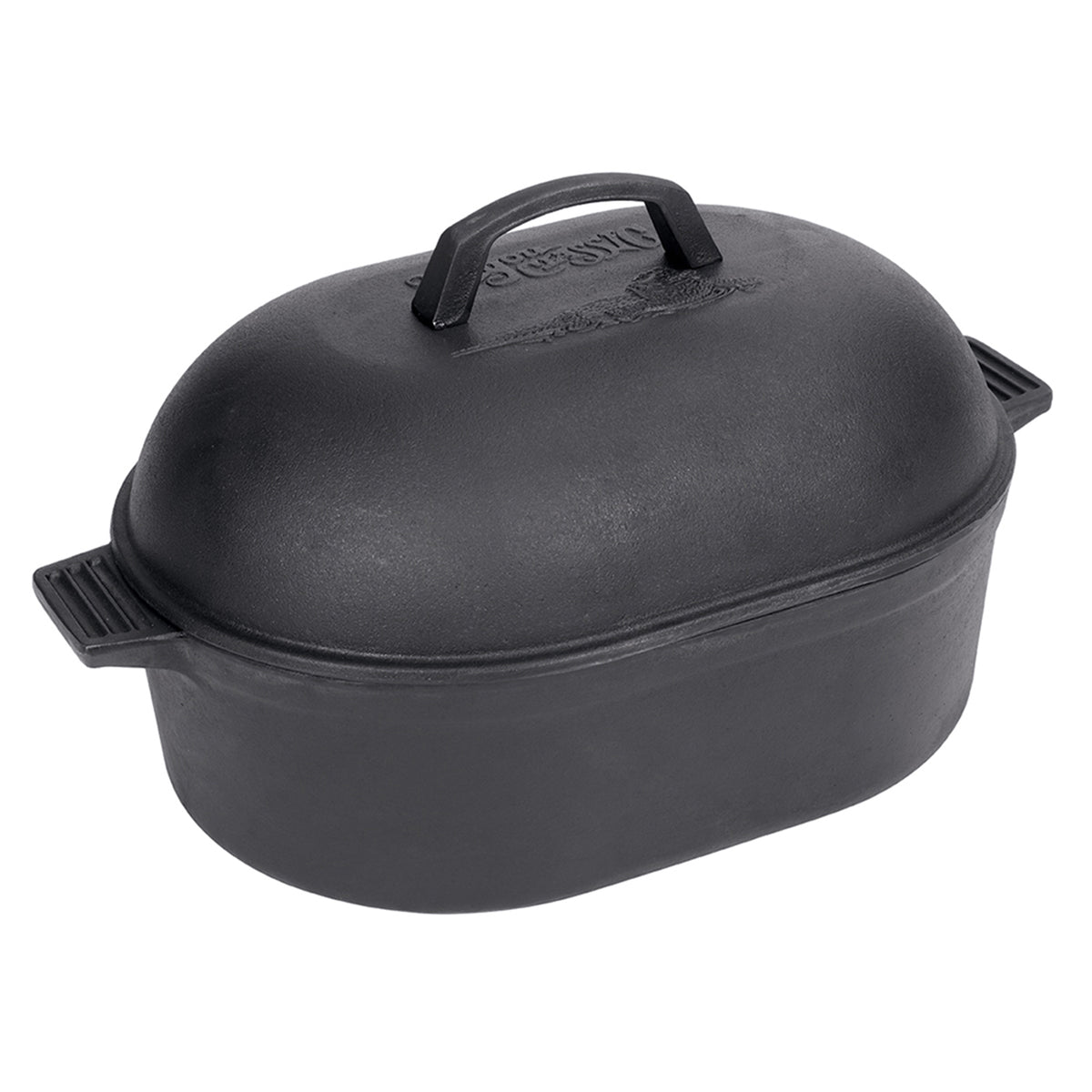 11-qt Cast Iron Oval Roaster with Lid