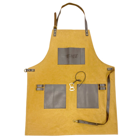 Waxed Canvas and Leather Grill Apron